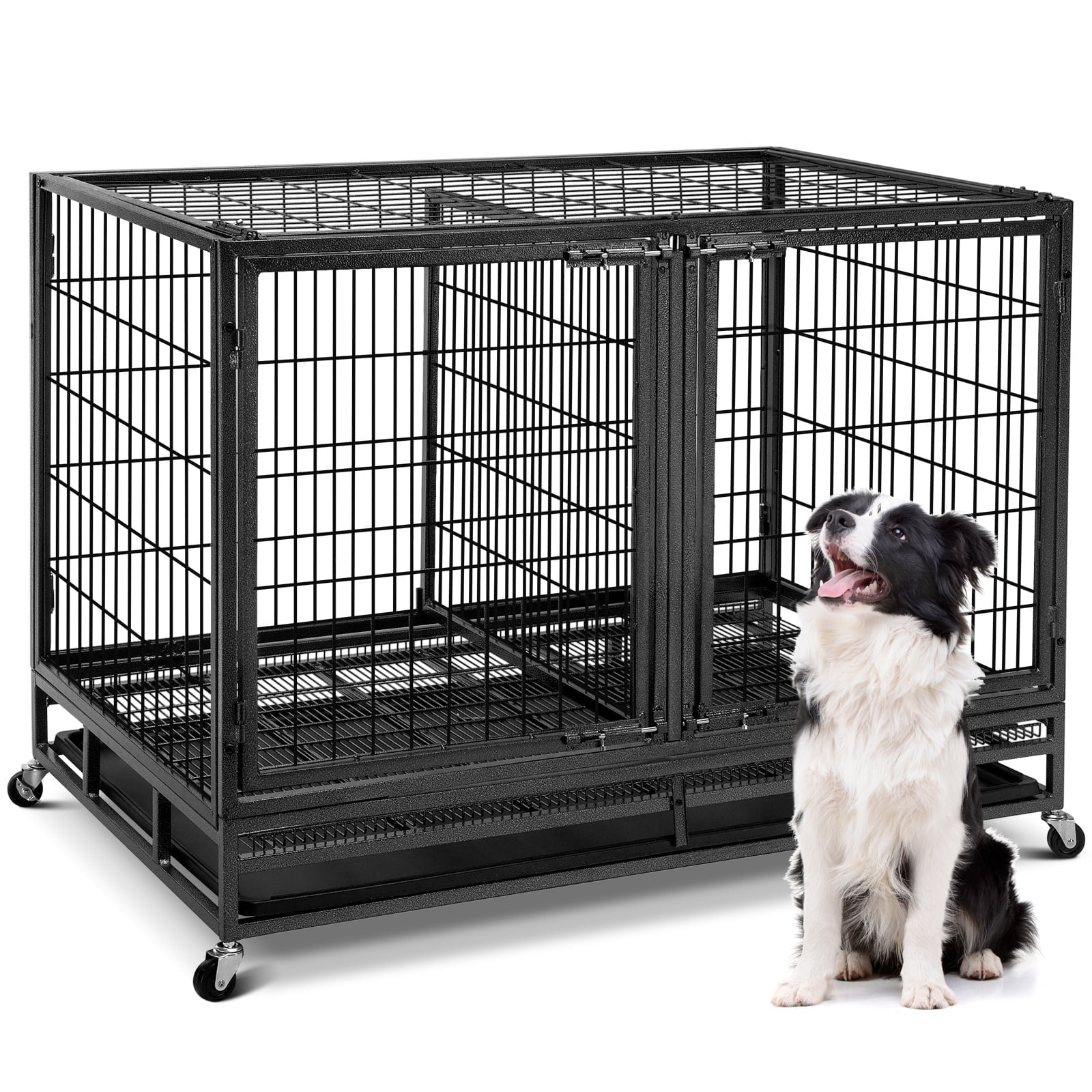 Picture of 48inch Metal Wire Dog Crate with Divider,Indestructible Dog Crate ...