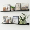 thumbnail image 1 of FLYJOE 48inch Picture Ledge, Floating Shelves Wall Mounted Set of 2, Photo Shelf for Decor,Black, 1 of 7