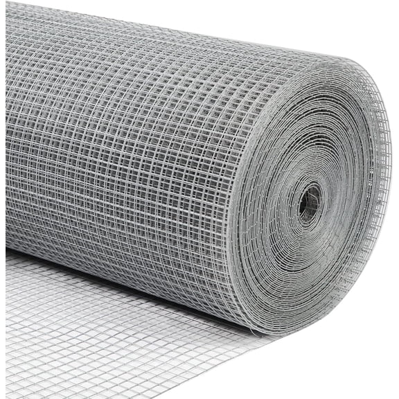 48inx50ft Hardware Cloth Chicken Wire Mesh Galvanized Wire Mesh 23 Gauge Heavy Duty Galvanized Wire Fence Chicken Fence for Chicken Poultry Coop, Animal, Fencing，Garden Protection