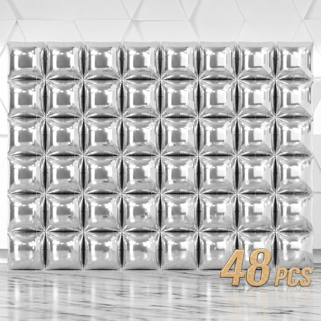 48metallic Square Foil Balloons Walldrop Chrome Tunnel Garland Arch Kit ...