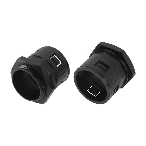 48mm / PG36 Cable Glands 42.5mm / 1.67" Bellows Quick Connector Straight PA6 Nylon Black 2 Pcs