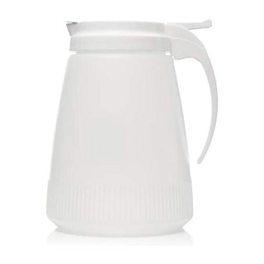 Winco Tan Replacement Lid For 32oz & 48oz Syrup Dispensers | Drip-Free Stainless Steel Slide
