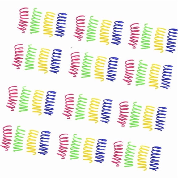 48pack Quiet Bouncing Cats Toy With Elastics Colorful Spring Cats Pet Toy Pet Products for Active Felines Fun
