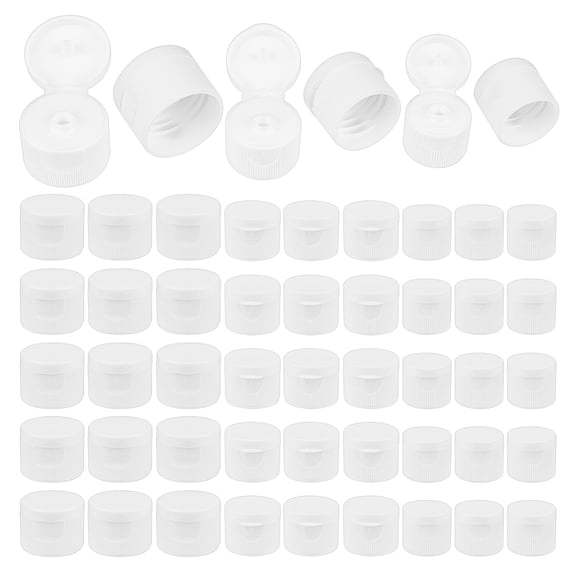 48pcs 3 styles Plastic Bottle Caps Column White 20.5~27x18~21mm Hole: 2.5~4mm Inner Diameter: 16.5~22mm 16pcs/style