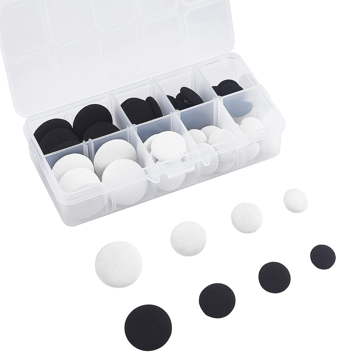 White fabric buttons outlet