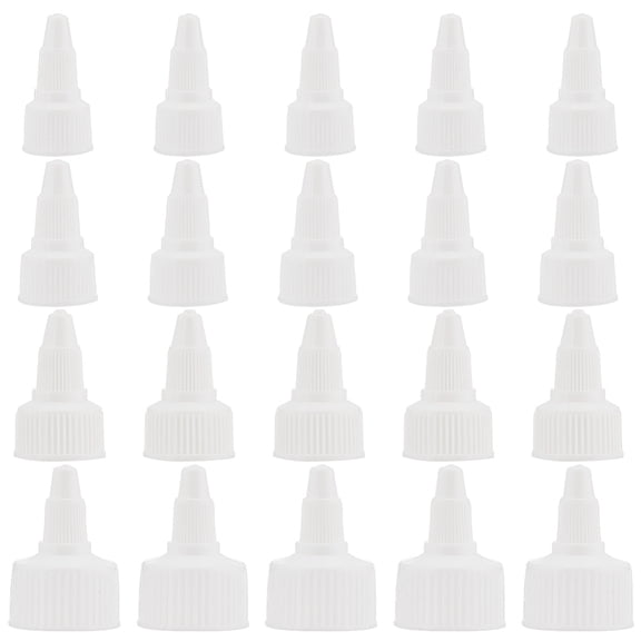 48pcs 4 style Plastic Twist Bottle Cap Squeeze Bottle Replacement Caps for Glue Dispensing Bottles Crafts Repair and Art White 38~42x21~27mm DIY