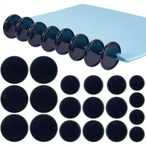 48pcs 4 styles Plastic Loose Leaf Ring Round Binder Discs Mushroom Hole Notebook Binding Ring Expansion Discs for Add Extra Pages Notes or Artwork Black