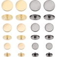 thumbnail image 1 of 48pcs 6 Styles Metal Shank Buttons 1-Hole Flat Round Button Golden Silver-Black Button Set for Fabrics Crafts DIY Projects 15mm 20mm 25mm, 1 of 9