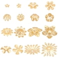 thumbnail image 1 of 48pcs 8 Styles Metal Filigree Flower Caps 6-25mm Gold Flower Bead Caps Multi-Petal Bead Cap Bails End Charm Caps, 1 of 6