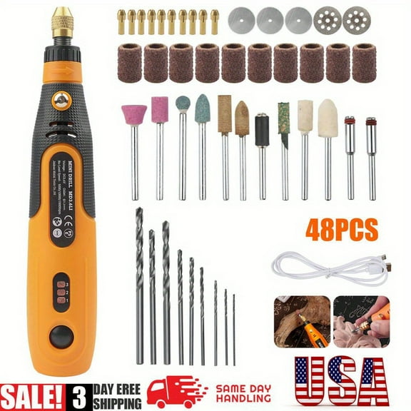 48pcs Abrasive Accessory Set for Dremel Rotary Tools - Corundum & Plastic, Includes Sanding, Grinding, Polishing Attachments with Digital Display, 3-Day Free Shipping - Ideal for DIY DIY