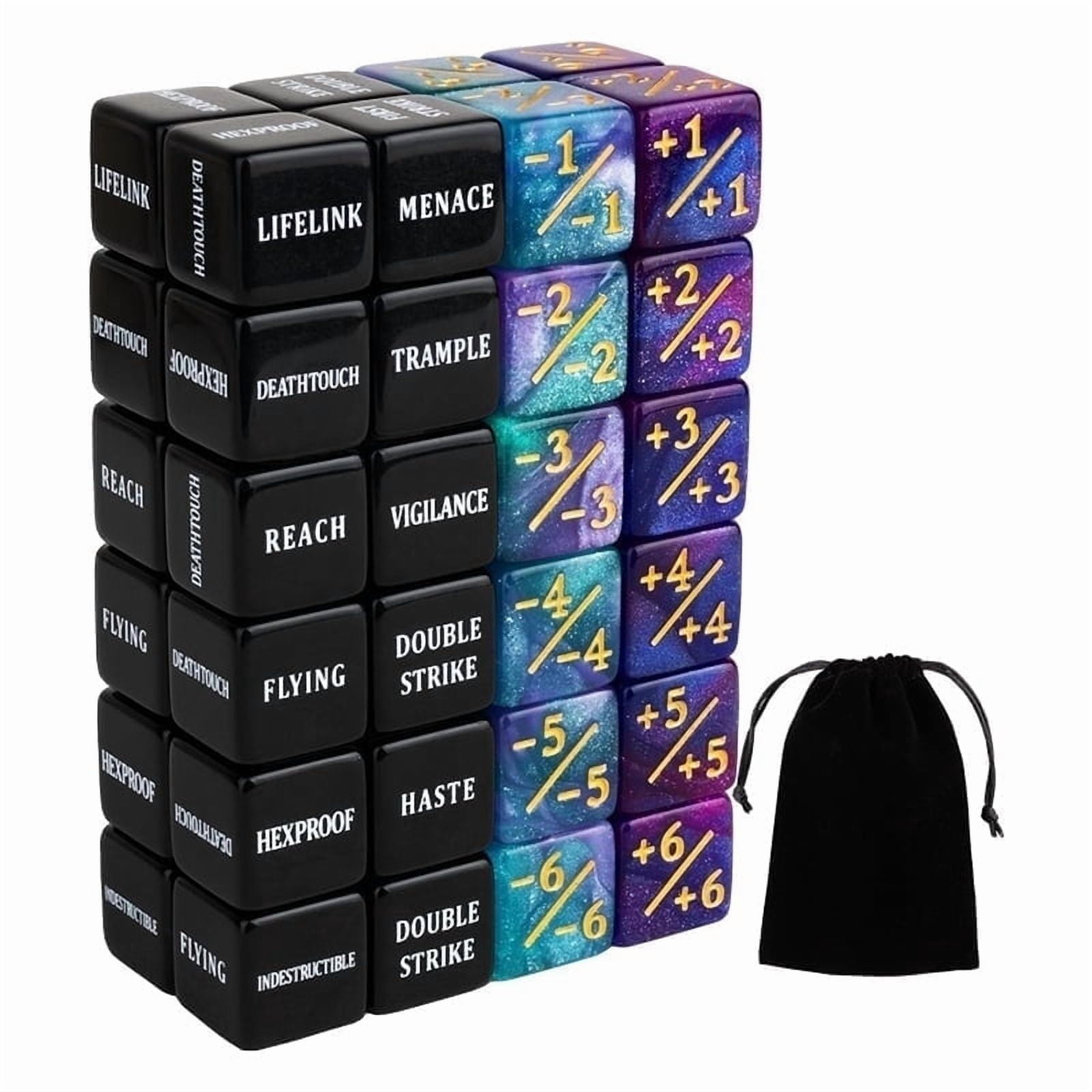 48 Pieces MTG Dice Counters Bulk Ability Keywords MTG Tokens Shield Life  Counter 6 Sided Dice Set for Magic The Gathering,TCG,Cards Gaming  Accessories - Walmart.com