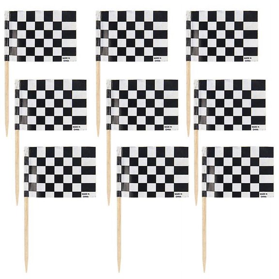 48pcs Checkered Cake Toppers