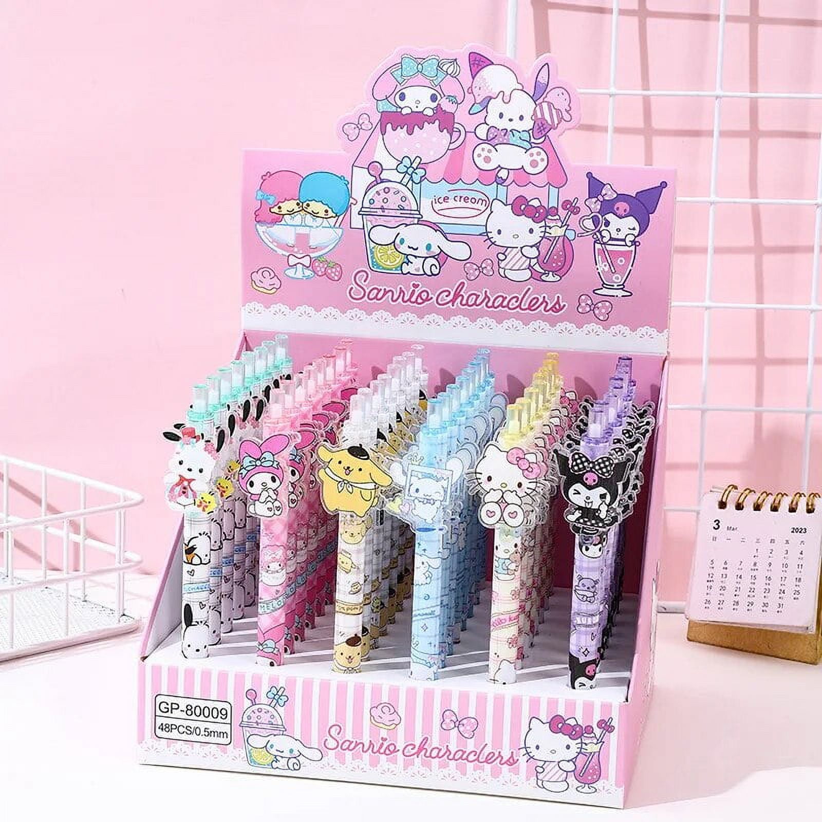 48pcs Cute Sanrio Gel Pen Hello Kitty Kuromi Cinnamoroll Student
