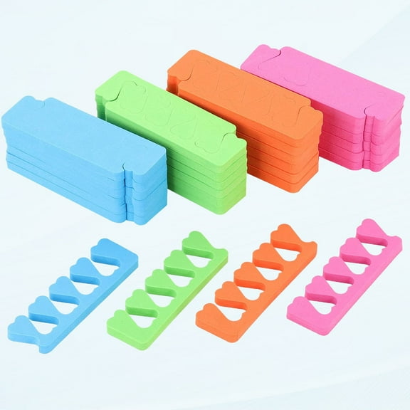 48pcs Deighilteoir Toe Spinse Socraigh Pedicure le haghaidh Polainnis Ingne - Pinteil agus Snas Pinteil Ealane Ingne Primh, 4 Dath Greannmhar