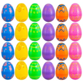 48pcs Easter Plastic Fillable Eggs Colorful Bright Shells for Easter Egg Hunt, Party Favors, DIY Crafts, Spring Decoration, Treasure Hunt Games, Surprise Candy Containers Spring Holiday Activities