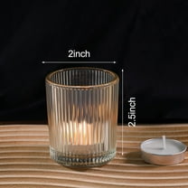 48pcs Glass Votive Candle Holders, Bulk Tea Light Candles for Weddings, Home Decor, Table Centerpieces
