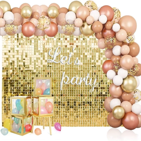 48pcs Gold Sequin Shimmer Wall Panels for Birthday Graduation