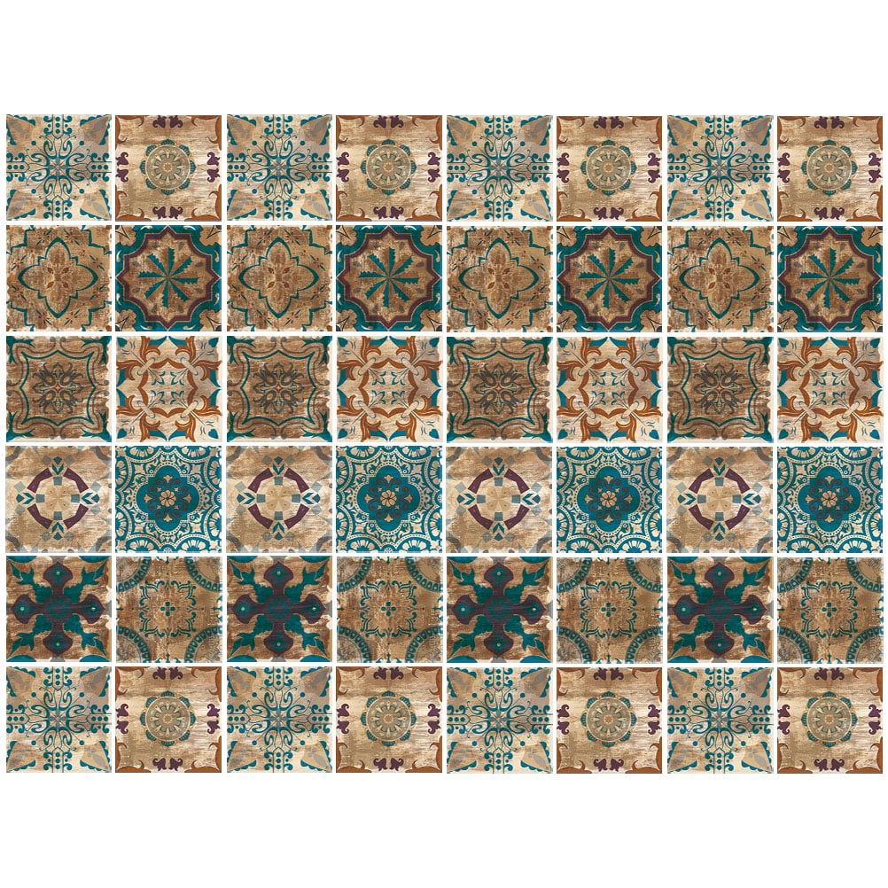 48pcs Kitchen Wallpaper Peel and Stick Wall Decals Bathroom Wallpaper