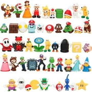 48pcs Mario Toys Action Figures, Super Mary Figures, Mario Cupcake Toppers, Mario Bros Toys, Brother Character Cake Toppers Figures, Gifts for Boys Girls Birthday Party Halloween(2.7 inches)