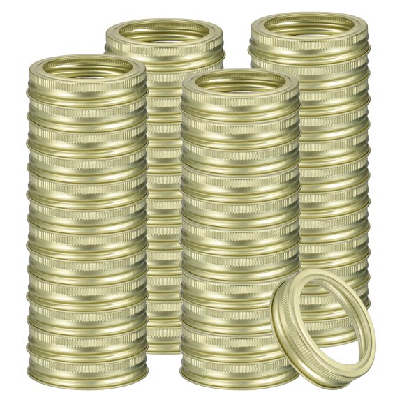 48pcs Mason Jar Split-Type Seals 2.76" Tinplate Canning Rings, Gold