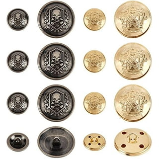 40 Pcs Gold Buttons for Blazer, Vintage Gold Buttons Badge Sewing Buttons  for Blazer Suit Coat Uniform Jacket (4 Size, 15/18/20/25mm)