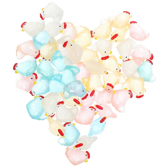 Raindrops Assorted Color Resin Chick Figurines Set 48Pcs Creative Car Decor Ornaments for Home and Office