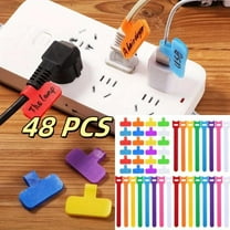 48pcs Multicolor Cable Ties Labels,reusable Fastening Cable Ties Sets,including 24pcs Wire Labels And 24pcs Fastening Cable Ties,cord Management Organizer,for Home Office Supplies