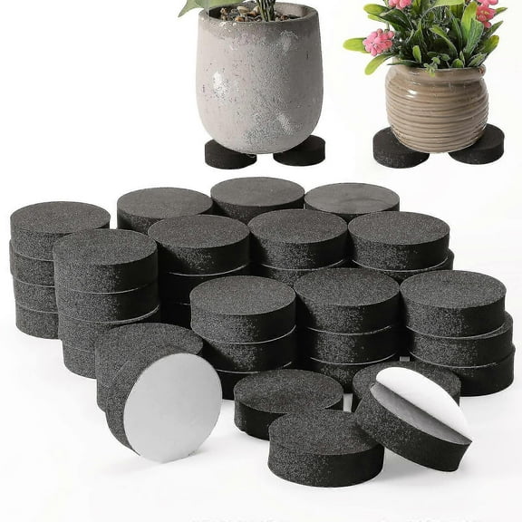 48pcs Plant Pot Feet Risers Natural Foam Flower Pot Mat Invisible Pot Feet For Heavy Outdoor Plants, Medium And Large