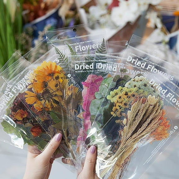 48pcs Plants Flowers Big Size Stickers, for Making Wedding Scrapbook Album Journal Letters Pressed Dried Floral Sticker Scrapbook Supplies