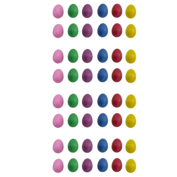 48pcs Plastic Egg Shakers Set 6, Percussion Musical Maracas Eggs Child Percussion Instruments Kids Rhythm Toys