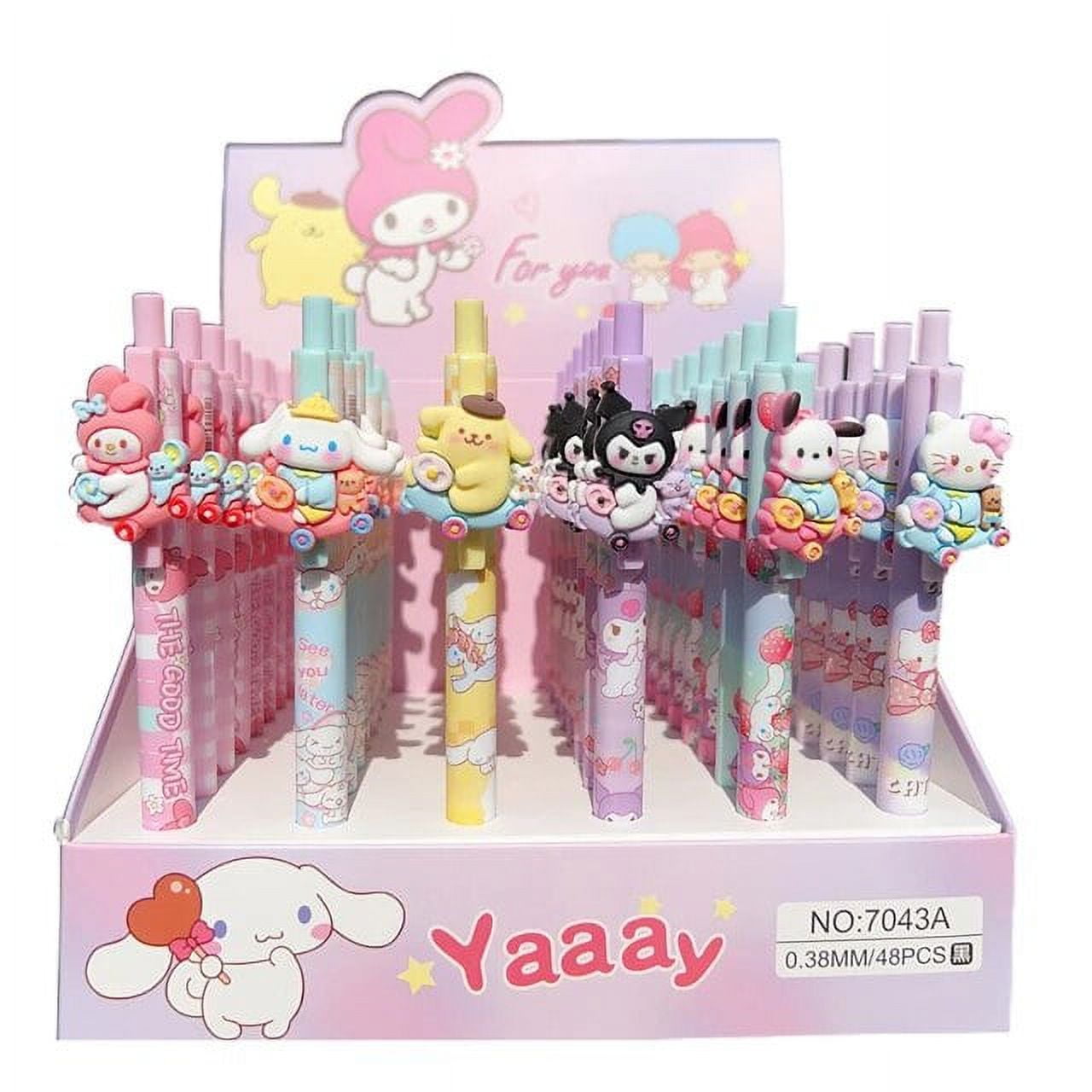 48pcs Sanrio Gel Pens Cute Hellokitty Kuromi Melody Cinnamoroll Roller ...