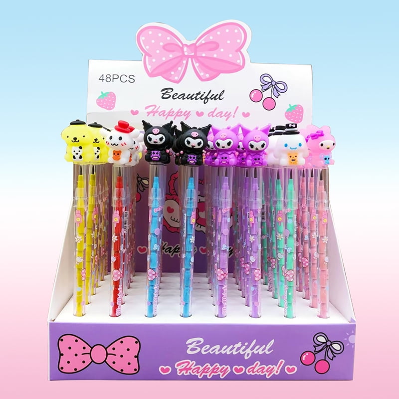 48pcs Sanrio Writing Mechanical Pencil Hello Kitty Cinnamoroll Kuromi