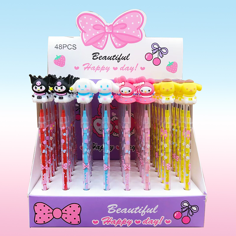 48pcs Sanrio Writing Mechanical Pencil Hello Kitty Cinnamoroll Kuromi