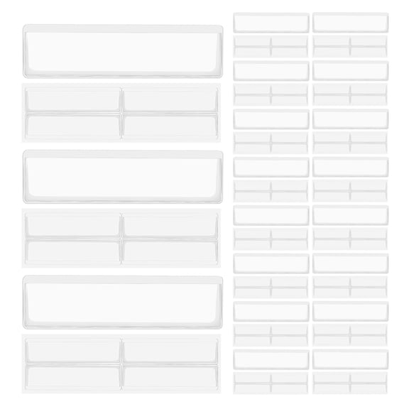 48pcs Shelf Label Holders - Clear Plastic Shelves Tags - Cards Pockets - Library Markers Display Holder for School Office