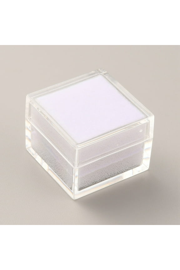 48pcs Square Transparent Plastic Loose box Small Jewelry Storage Case with Sponge Inside White 2.9x2.9x2.25cm Inner Diameter: 2.5x2.5cm