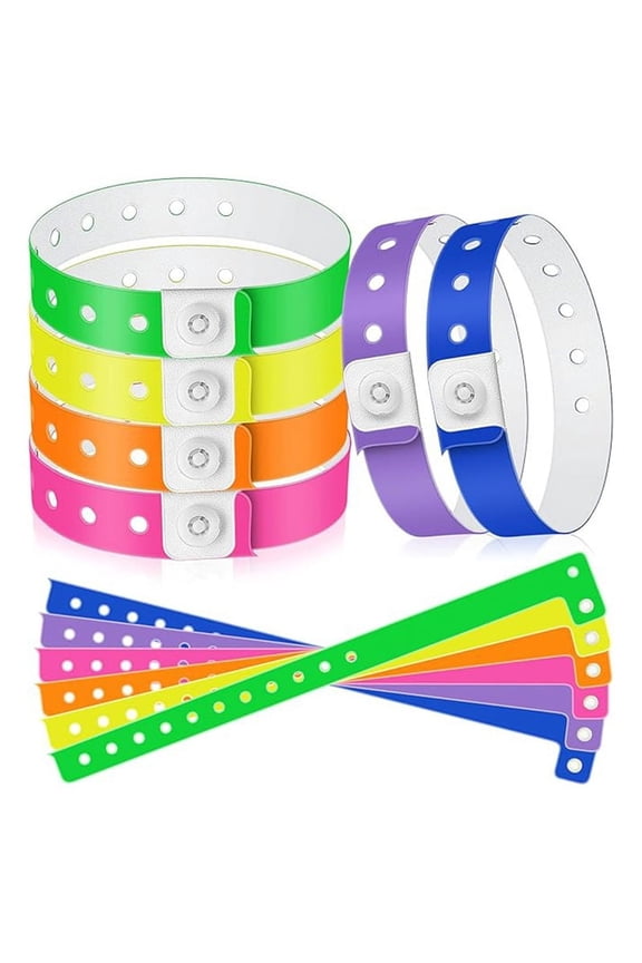 48pcs Vinyl Wristbands Plastic Event Wristbands Colorful Wristbands for Events Concert Car2Xk1829