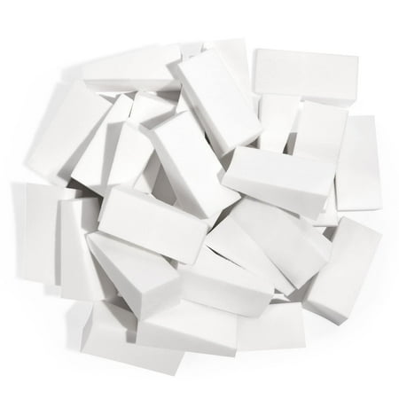 48pcs White Makeup Sponge Mini Applicator Wedges, Triangle Cosmetic Foam For Foundation, Blush, Eye Shadow, Crisp Edges for Control, Blending and Smoothing