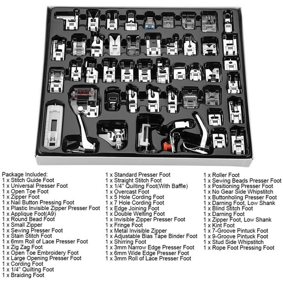 48pcs/set Stitch Walking Foot Presser Feet Kit Household Multi-functional Sewing Machine Part
