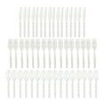 thumbnail image 1 of Soug 48pcs transparent gold powder (F) $48 16 pieces of knife, fork and spoon each disposable plastic knife, fork and spoon tableware three-piece set party cake banquet, 1 of 9