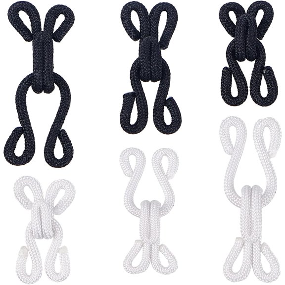 48sets Large Covered Sewing Hook and Eye Closure Fasteners for Fur Coat Jacket Cape Stole Bracelet Jewelry Books Crafts and More diy Mixed Color