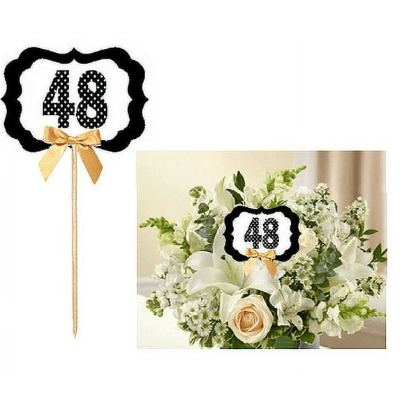 48th Birthday / Anniversary Table Decoration Party Centerpiece Pick - Set of 6