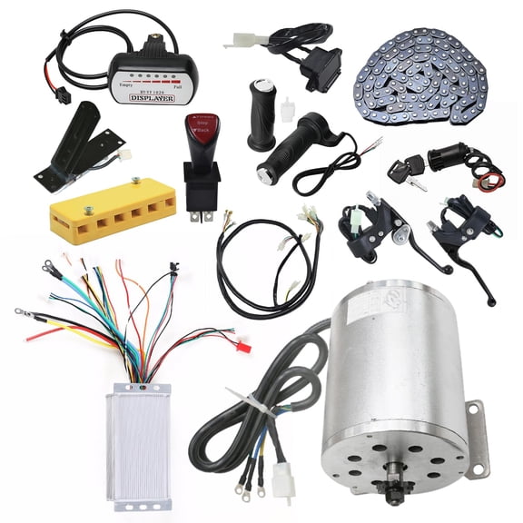 48v 1800w Electric Brushless DC Motor Kit, 4500RPM High Speed Motor, with 32A Controller, Throttle Grip, Chain Sprocket, Electric Scooter Bicycle Motorcycle Drive Motors, DIY Parts