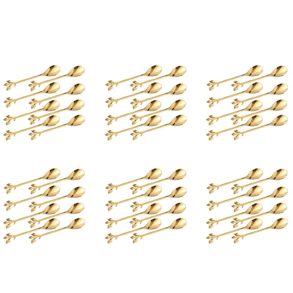 48x Ice-Cream Tea Stirring Spoons Retro Dessert Demitasse Espresso Spoons Cutlery Kitchen Tableware