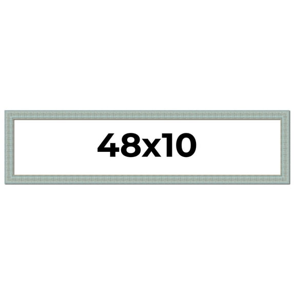48x10 Frame Blue Teal Distressed Solid Wood Picture Frame | 1.625 Inch Moulding Width | Sonoma Blue