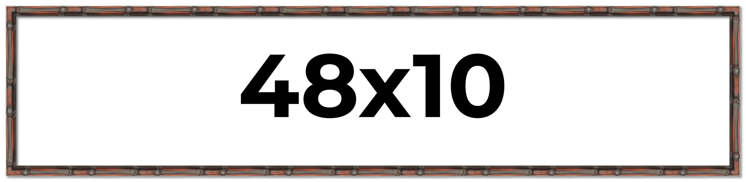 48x10 Frame Brown Bamboo with Dark Coffee/Walnut Finish | Solid Wood ...