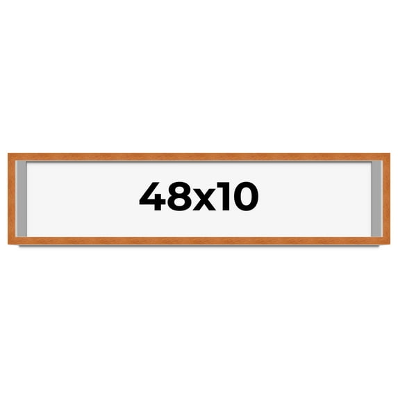 48x10 Frame Honey Pecan Brown Picture Frame - Modern Photo Frame Includes UV Acrylic Shatter Guard