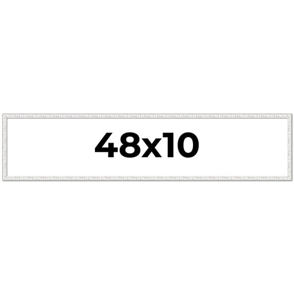 48x10 Frame White Real Wood Picture Frame Width 0.75 inches | Interior Frame Depth 0.5 inches |