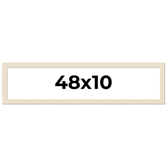 48x10 Frame White Real Wood Picture Frame Width 1.5 inches | Interior Frame Depth 0.5 inches | Barn