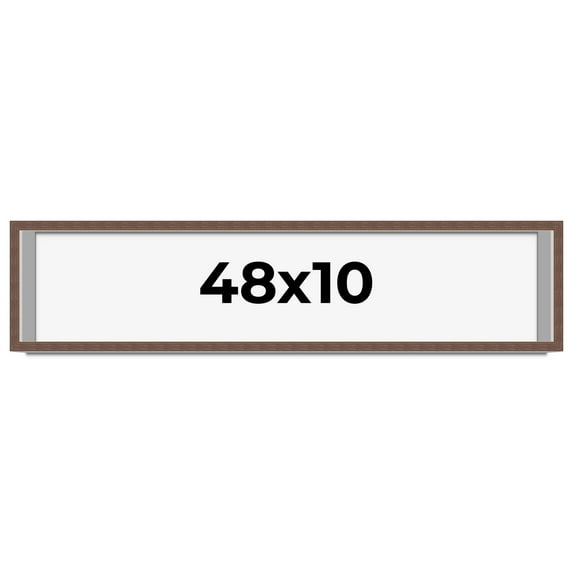 48x10 Shadow Box Frame Brown | 1.125 inches Deep Real Wood Rustic Shadowbox Display Frame | UV