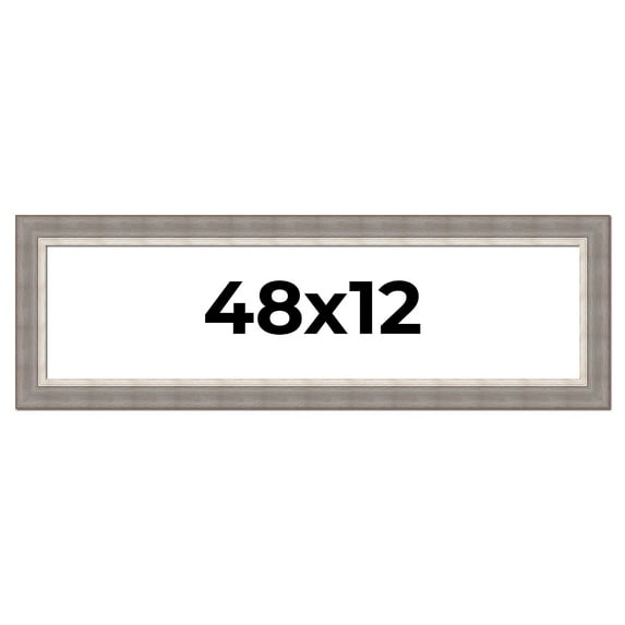 48x12 Frame Grey Real Wood Picture Frame Width 2.75 Inches | Interior Frame Depth 0.5 Inches |